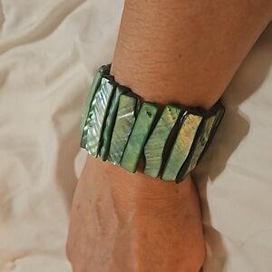 Vintage Green Shell Bracelet